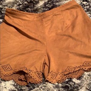 Tan suede shorts